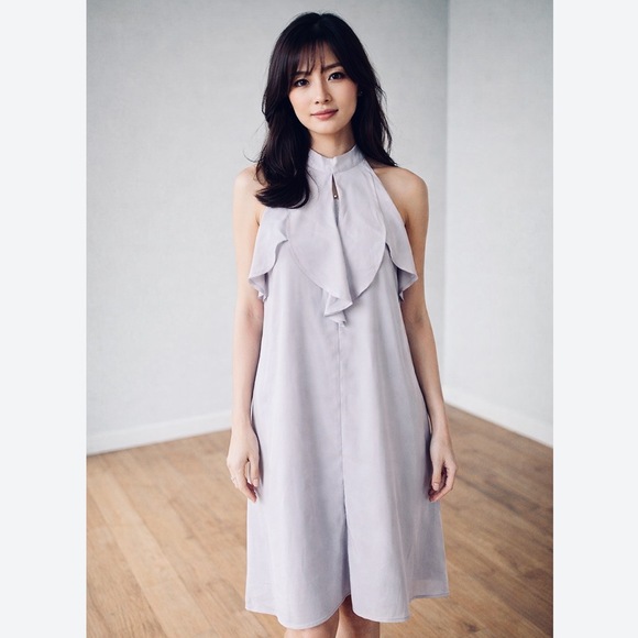 Other Dresses & Skirts - Cocktail dress Halter Ruffle Dress Sleeveless A-Line Knee Length chic feminine